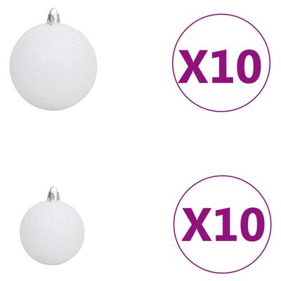 vidaXL Albero Natale Incernierato con 300 LED e Palline 180 cm