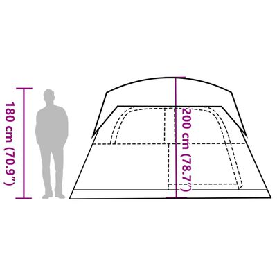 vidaXL Tenda Familiare a Cabina 6 Persone Arancione Impermeabile