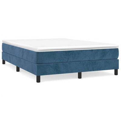 vidaXL Giroletto senza Materasso Blu Scuro 140x190 cm in Velluto