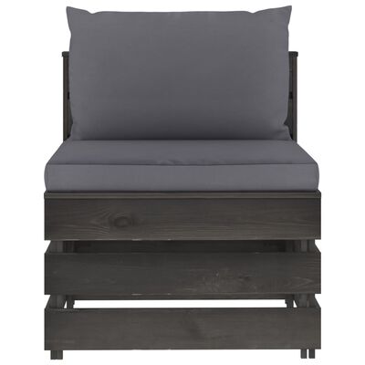 vidaXL Set Salotto da Giardino 6pz con Cuscini Legno Impregnato Grigio