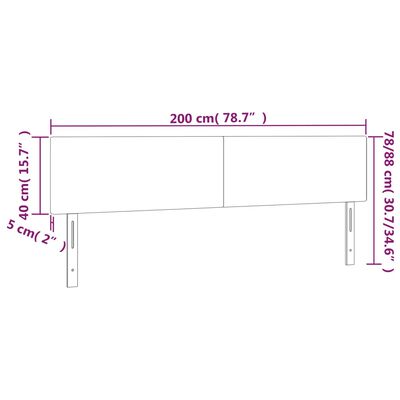 vidaXL Testiera 2 pz Tortora 100x5x78/88 cm in Tessuto