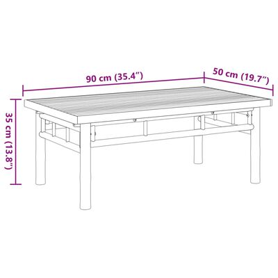 vidaXL Tavolino da Salotto 90x50x35 cm in Bambù