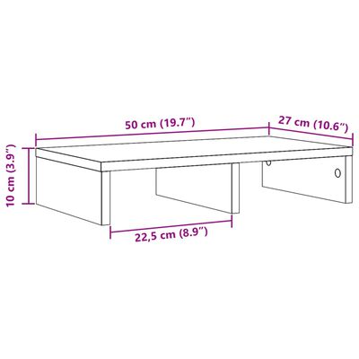 vidaXL Supporto per Monitor Rovere Sonoma 50x27x10 cm in Truciolato