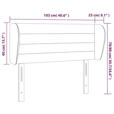 vidaXL Testiera ad Orecchio Grigio Scuro 103x23x78/88 cm in Tessuto