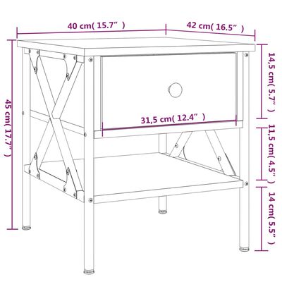 vidaXL Comodini 2 pz Grigio Sonoma 40x42x45 cm in Legno Multistrato