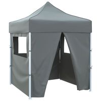 vidaXL Gazebo Professionale Pieghevole 4 Pareti 2x2m Acciaio Antracite