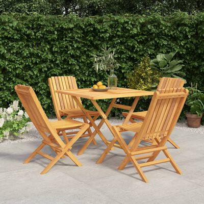 vidaXL Set da Pranzo per Giardino 5 pz in Legno Massello di Teak