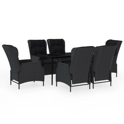 vidaXL Set da Pranzo da Giardino 7 pz Grigio Scuro