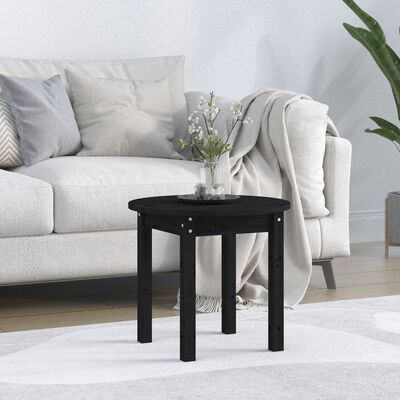 vidaXL Tavolino da Salotto Nero Ø 45x40 cm in Legno Massello di Pino