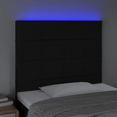 vidaXL Testiera a LED nero 90x5x118/128 cm in Tessuto