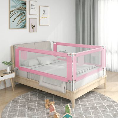 vidaXL Sponda Letto di Sicurezza per Bambini Rosa 100x25cm in Tessuto