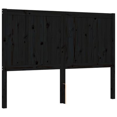 vidaXL Giroletto con Testiera Nero 140x190 cm in Legno Massello