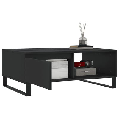 vidaXL Tavolino da Salotto Nero 90x60x35 cm in Legno Multistrato