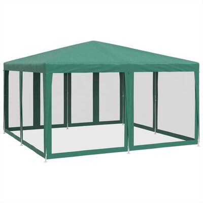 vidaXL Tenda per Feste con 8 Pareti Laterali in Rete Verde 4x4 m HDPE