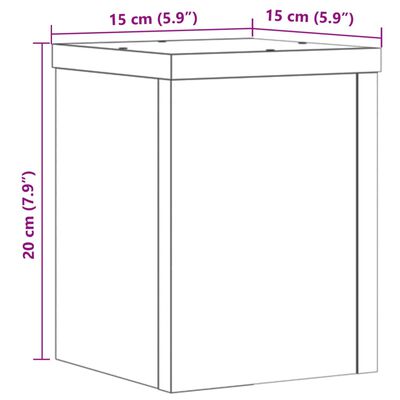 vidaXL Supporti per Piante 2 pz Neri 15x15x20 cm Legno Multistrato