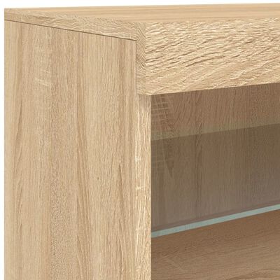 vidaXL Credenza con Luci LED Rovere Sonoma 60x37x67 cm