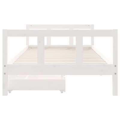 vidaXL Giroletto Bambini con Cassetti Bianco 90x200cm Massello di Pino