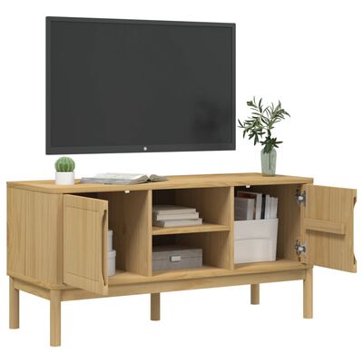 vidaXL Mobile TV FLORO Marrone Cera 114x43x55 cm in Legno di Pino