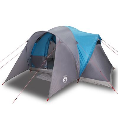 vidaXL Tenda da Campeggio a Cupola per 4 Persone Blu Impermeabile