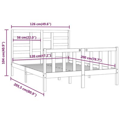 vidaXL Giroletto in Legno Massello di Pino 120x200 cm