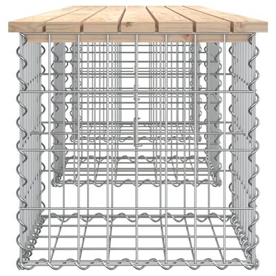 vidaXL Panca Giardino Design Gabbione 203x44x42 cm Legno Massello Pino