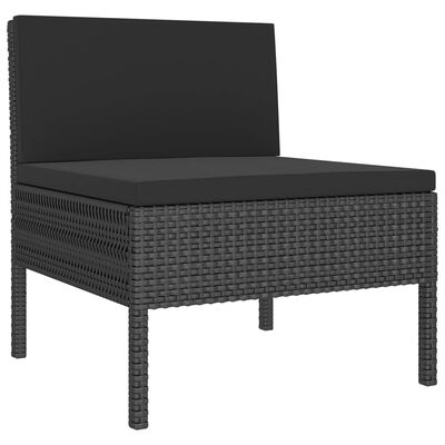 vidaXL Set Divani da Giardino 12 pz con Cuscini in Polyrattan Nero