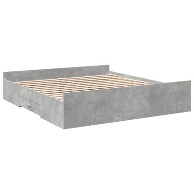 vidaXL Giroletto Cassetti Grigio Cemento 200x200 cm Legno Multistrato