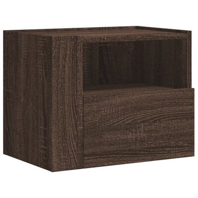 vidaXL Comodini a Muro 2 pz Rovere Marrone 45x30x35 cm