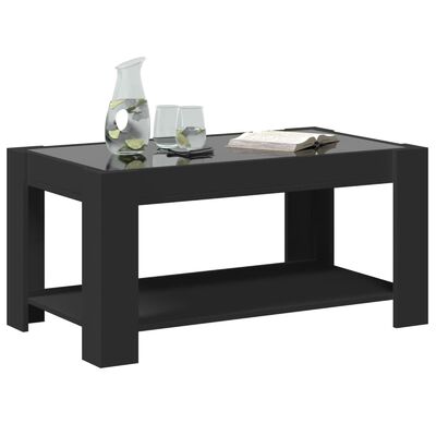 vidaXL Tavolino Salotto con LED Nero 93x53x45 cm Legno Multistrato