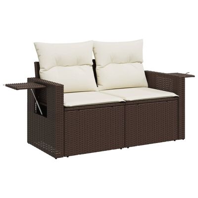 vidaXL Set Divano da Giardino 5 pz con Cuscini Marrone in Polyrattan