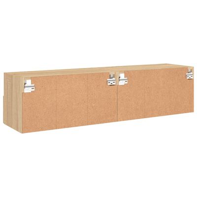 vidaXL Mobili TV Parete 2pz Rovere Sonoma 60x30x30cm Legno Multistrato