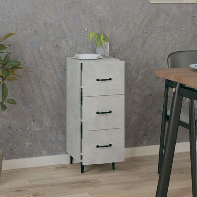 vidaXL Credenza Grigio Cemento 34,5x34x90 cm in Legno Multistrato