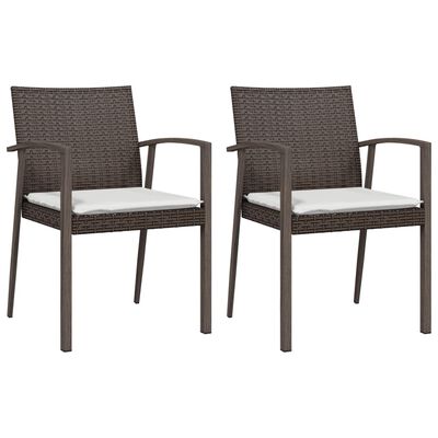 vidaXL Sedie Giardino con Cuscini 2pz Marroni 5,56x57x83 cm Polyrattan