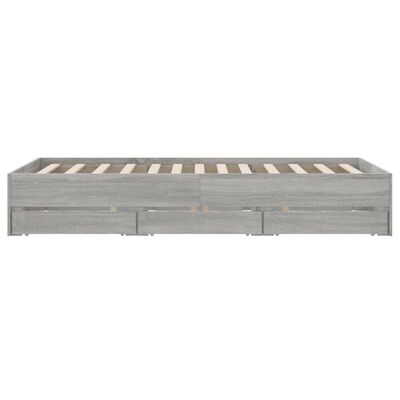 vidaXL Giroletto Cassetti Grigio Sonoma 120x190 cm Legno Multistrato