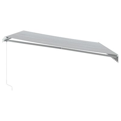 vidaXL Tenda da Sole Retrattile Manuale Antracite e Bianco 450x300 cm