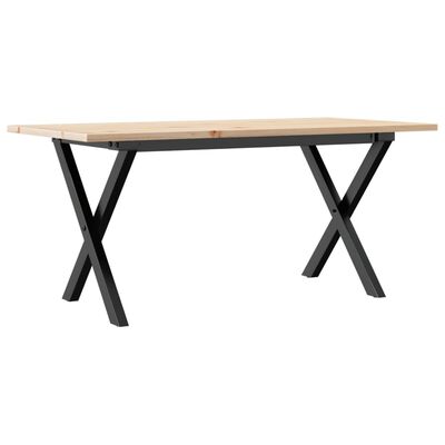 vidaXL Tavolino Salotto Telaio a X 100x50x45 cm Legno Pino e Acciaio