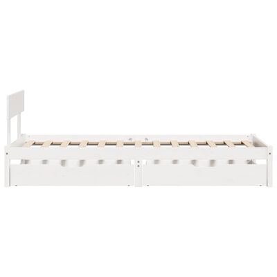 vidaXL Letto senza Materasso Bianco 90x200 cm Legno Massello di Pino