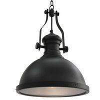 vidaXL Lampada da Soffitto Nera Rotonda E27