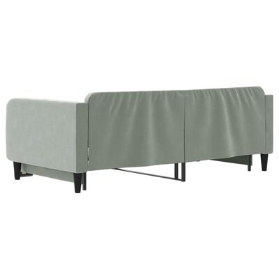 vidaXL Divano Letto con Letto Estraibile Grigio Chiaro 100x200 Velluto