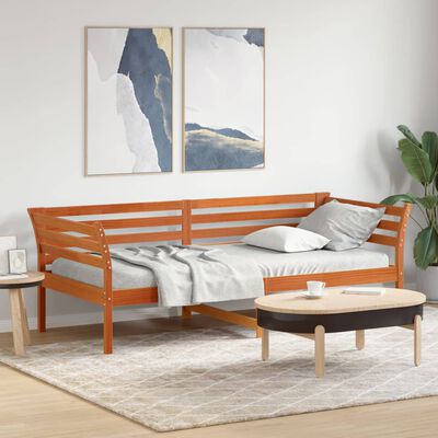 vidaXL Dormeuse senza Materasso Marrone Cera 90x200 cm Legno di Pino