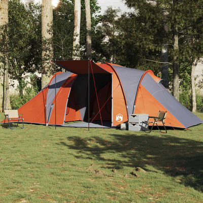 vidaXL Tenda da Campeggio a Cupola 6 Persone Grigio e Arancione