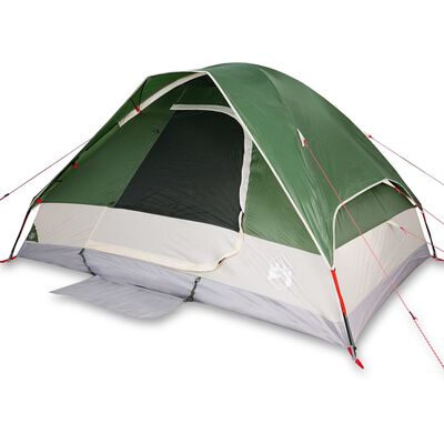 vidaXL Tenda da Campeggio a Cupola per 4 Persone Verde Impermeabile