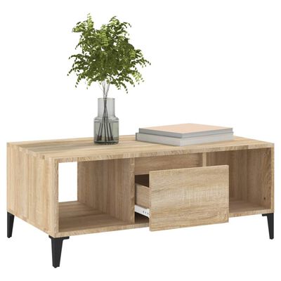 vidaXL Tavolino Salotto Rovere Sonoma 90x50x36,5 cm Legno Multistrato