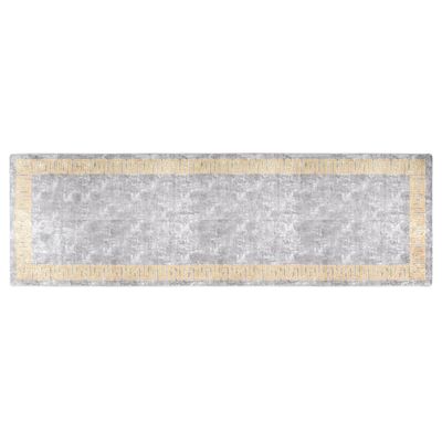 vidaXL Tappeto Lavabile 80x300 cm Grigio Antiscivolo