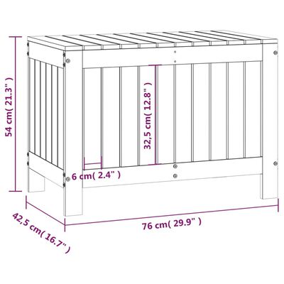 vidaXL Contenitore da Giardino Nero 76x42,5x54 cm Legno Massello Pino