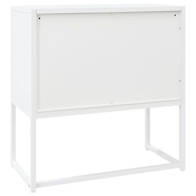 vidaXL Credenza Bianca 75x35x75 cm in Acciaio