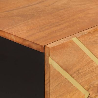 vidaXL Credenza Marrone e Nera 80x33,5x75cm in Legno Massello di Mango