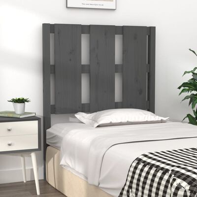 vidaXL Testiera Letto Grigia 80,5x4x100 cm in Legno Massello di Pino