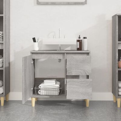 vidaXL Armadietto Bagno Grigio Sonoma 65x33x60 cm in Legno Multistrato