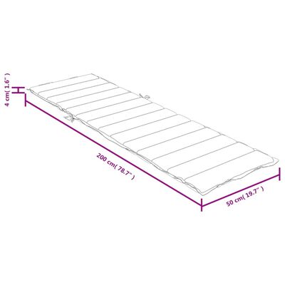 vidaXL Cuscino per Lettino Prendisole Rosso Mélange 200x50x4cm Tessuto